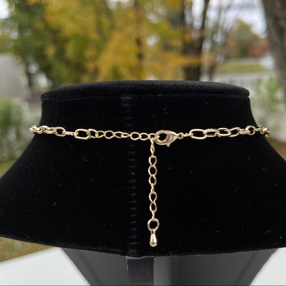 New 18K Gold Plated  Natural  Pearl Circle Link Chain Pendant Choker Necklace - Picture 11 of 14